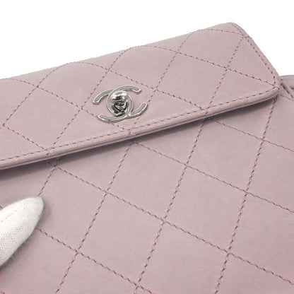 Chanel 1997-1999 Light Pink Lambskin Straight Flap Handbag