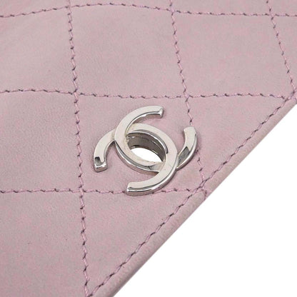 Chanel 1997-1999 Light Pink Lambskin Straight Flap Handbag