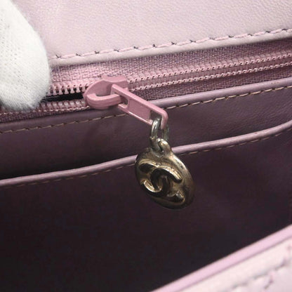 Chanel 1997-1999 Light Pink Lambskin Straight Flap Handbag