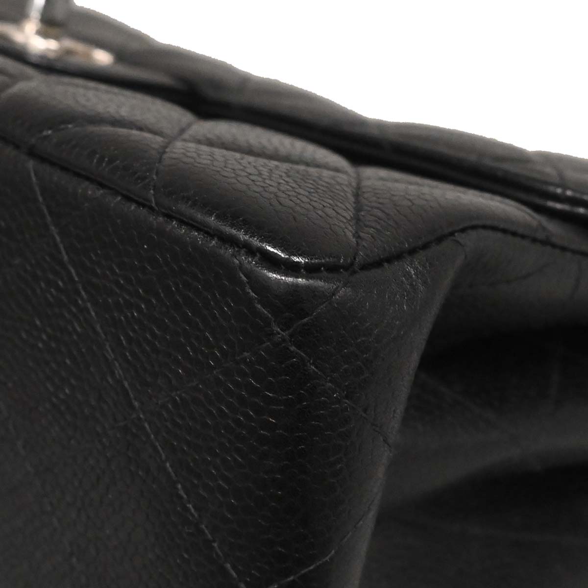 Chanel 1996-1997 Black Caviar Skin Double Sided Flap Medium Handbag