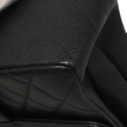 Chanel 1996-1997 Black Caviar Skin Double Sided Flap Medium Handbag