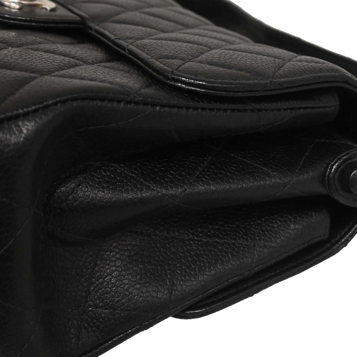 Chanel 1996-1997 Black Caviar Skin Double Sided Flap Medium Handbag