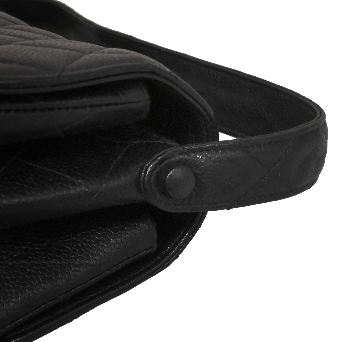 Chanel 1996-1997 Black Caviar Skin Double Sided Flap Medium Handbag