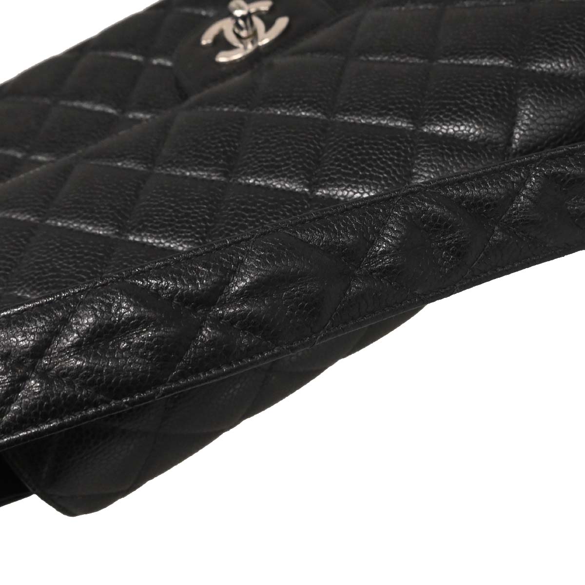 Chanel 1996-1997 Black Caviar Skin Double Sided Flap Medium Handbag