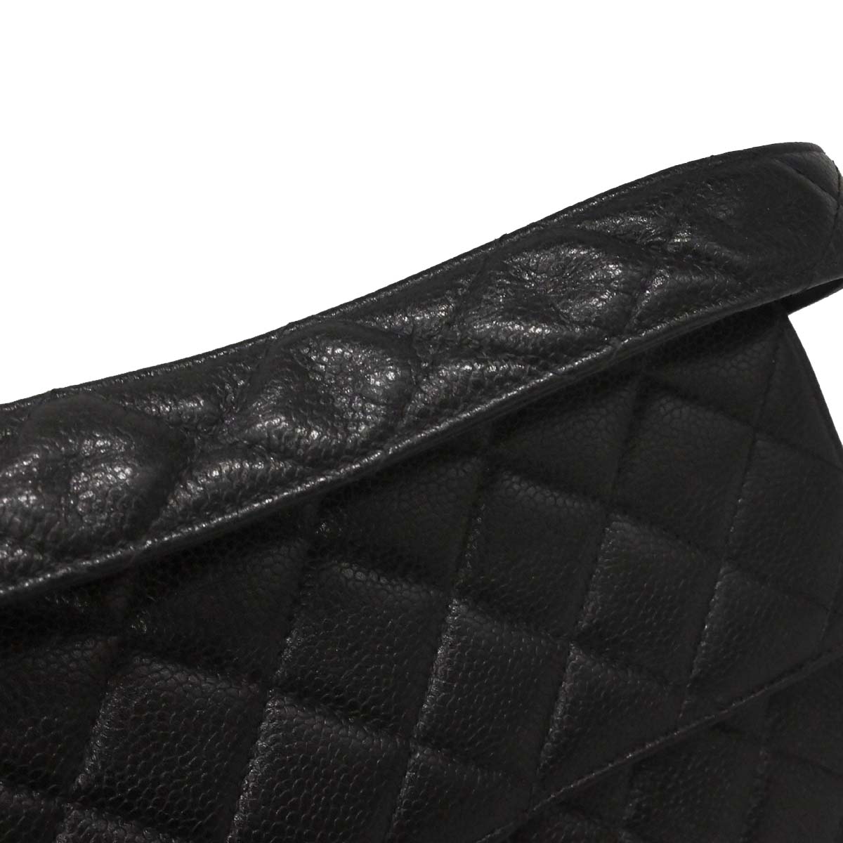 Chanel 1996-1997 Black Caviar Skin Double Sided Flap Medium Handbag