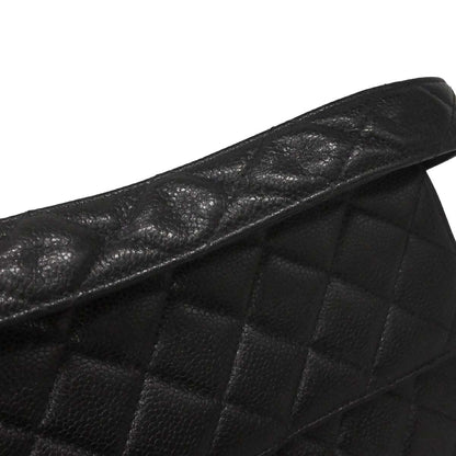 Chanel 1996-1997 Black Caviar Skin Double Sided Flap Medium Handbag