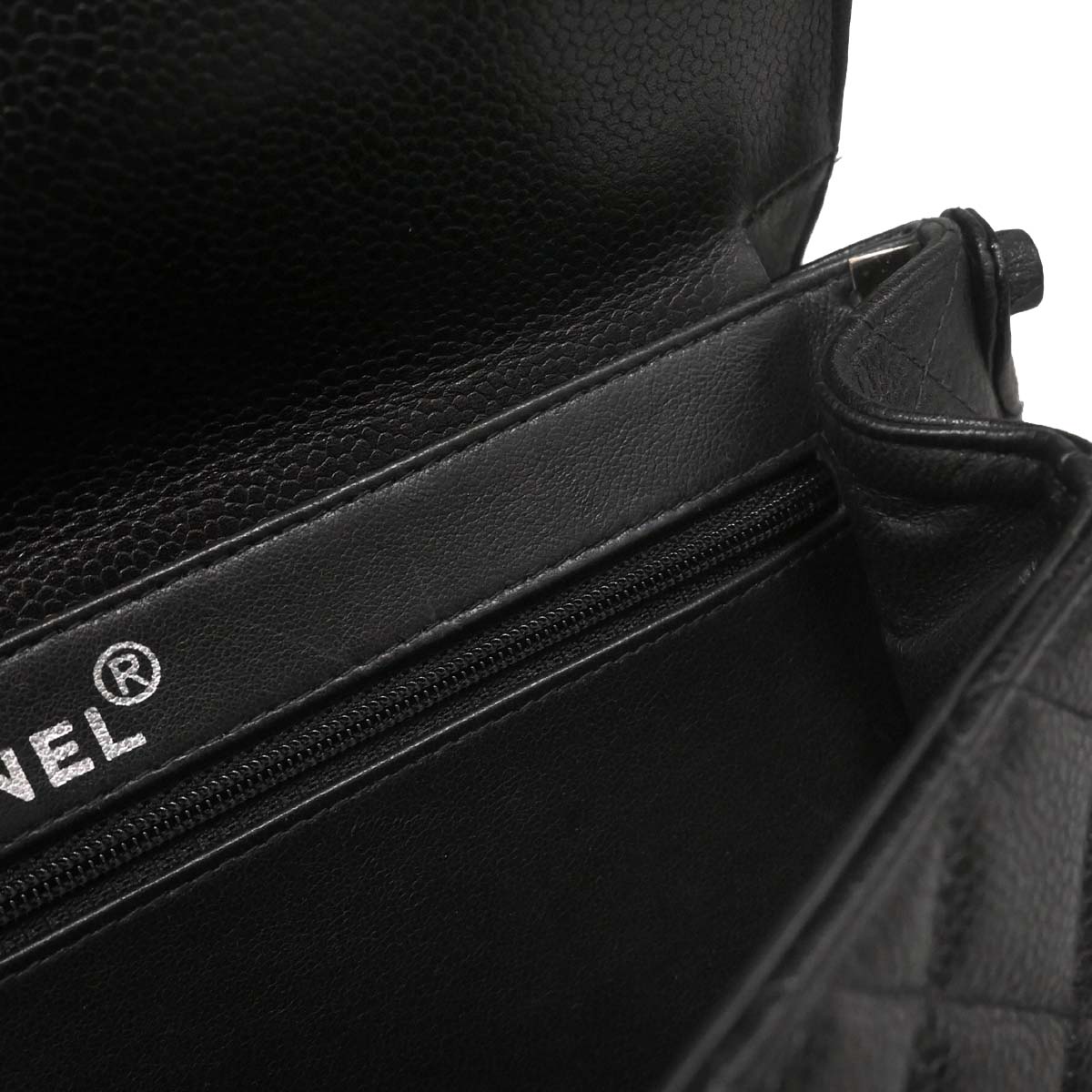 Chanel 1996-1997 Black Caviar Skin Double Sided Flap Medium Handbag