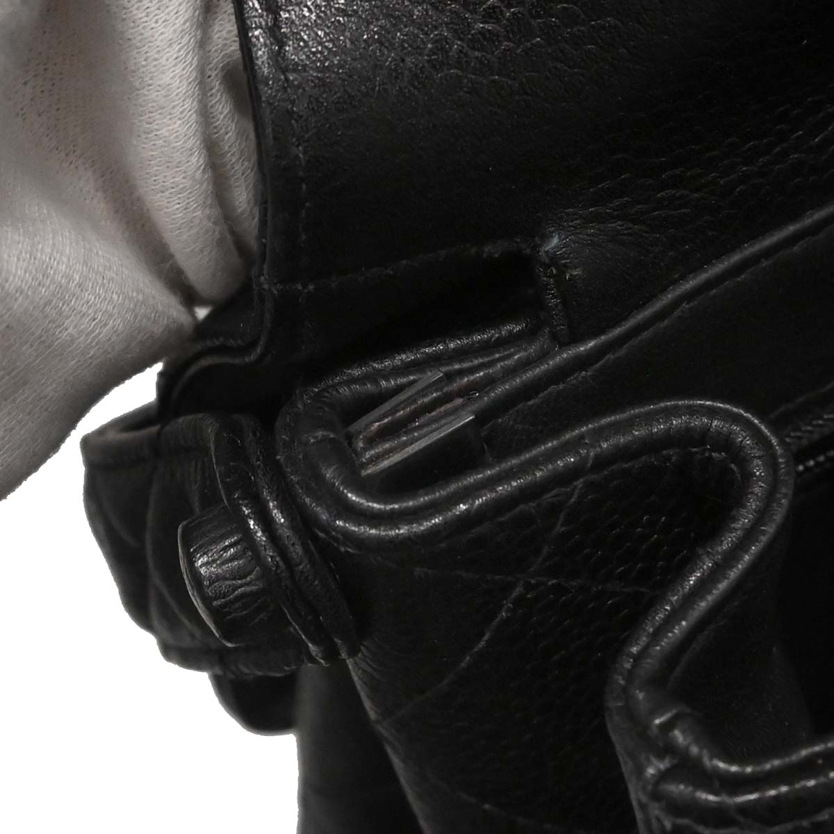 Chanel 1996-1997 Black Caviar Skin Double Sided Flap Medium Handbag