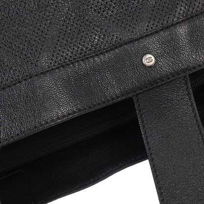 Chanel Black Perforated Calfskin Mesh Tote Handbag