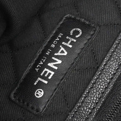 Chanel Black Perforated Calfskin Mesh Tote Handbag
