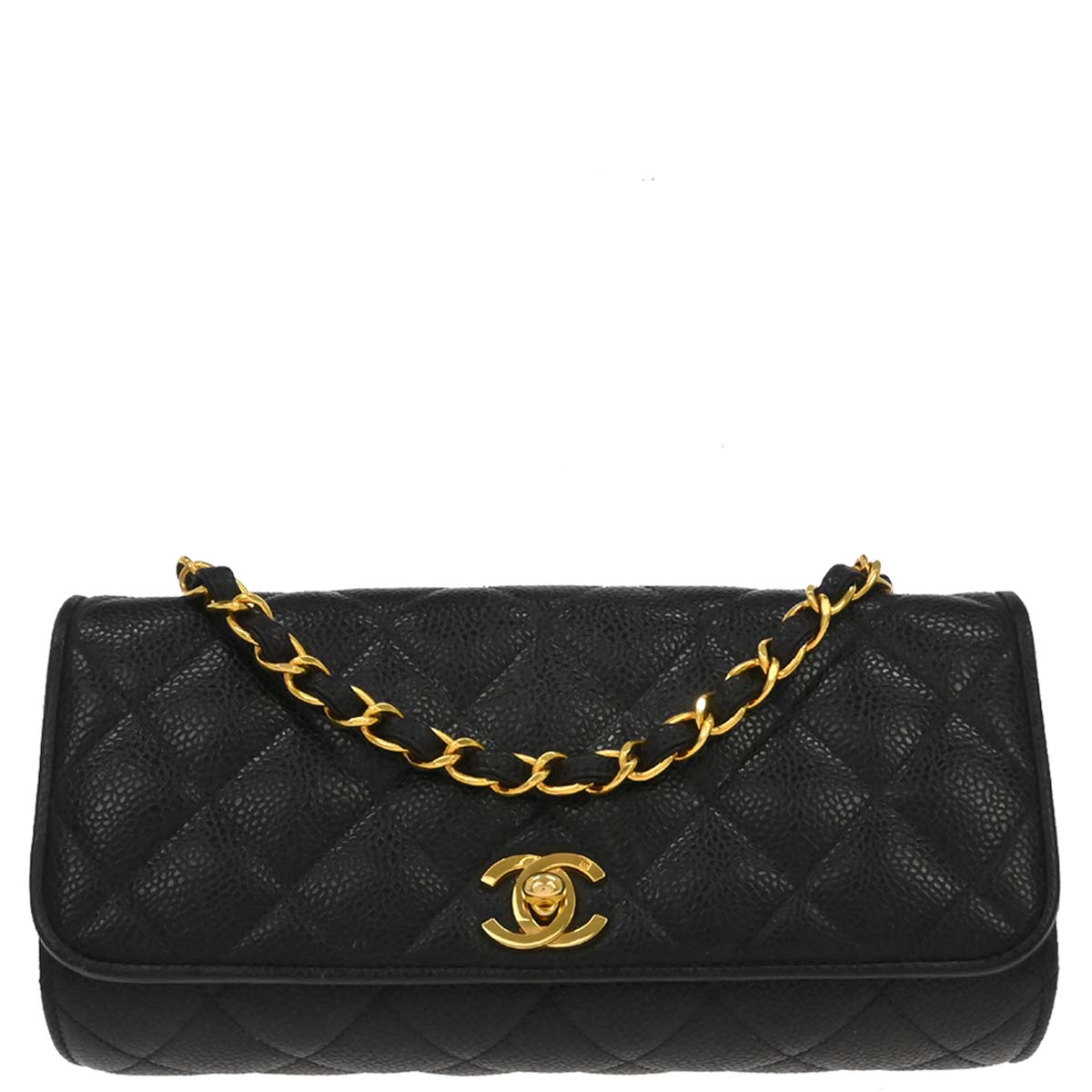 Chanel 1994-1996 Black Caviar Skin Shoulder Bag