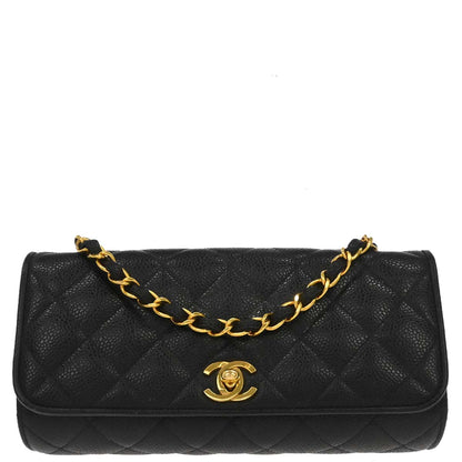 Chanel 1994-1996 Black Caviar Skin Shoulder Bag