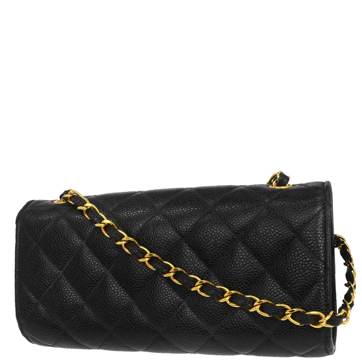 Chanel 1994-1996 Black Caviar Skin Shoulder Bag