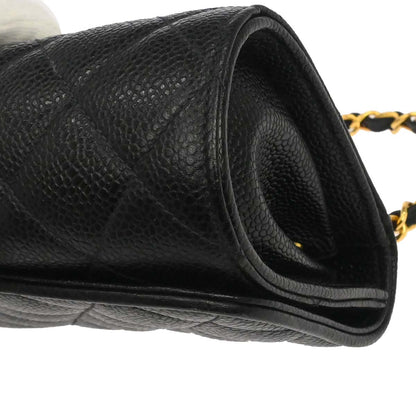 Chanel 1994-1996 Black Caviar Skin Shoulder Bag