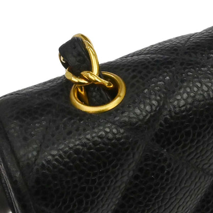 Chanel 1994-1996 Black Caviar Skin Shoulder Bag