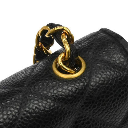 Chanel 1994-1996 Black Caviar Skin Shoulder Bag