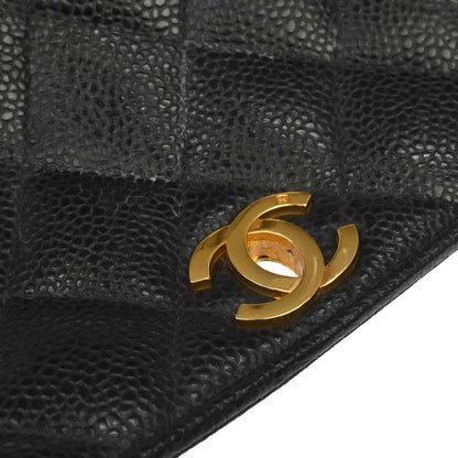 Chanel 1994-1996 Black Caviar Skin Shoulder Bag