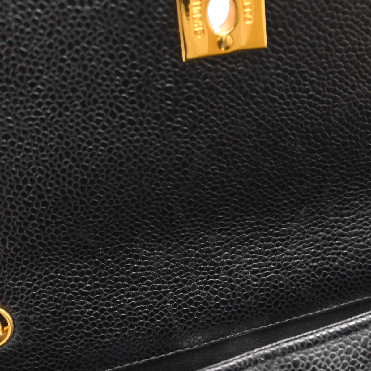 Chanel 1994-1996 Black Caviar Skin Shoulder Bag