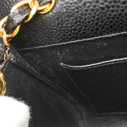 Chanel 1994-1996 Black Caviar Skin Shoulder Bag