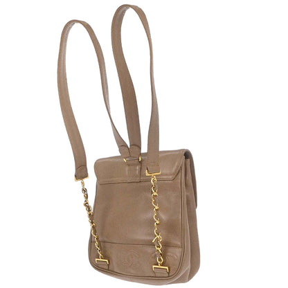 Chanel 1996-1997 Beige Caviar Skin Triple CC Backpack