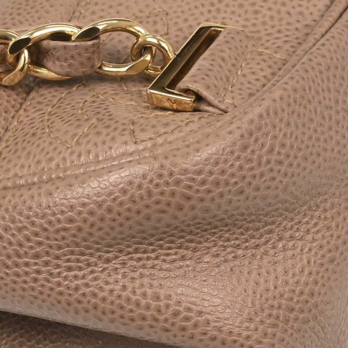 Chanel 1996-1997 Beige Caviar Skin Triple CC Backpack