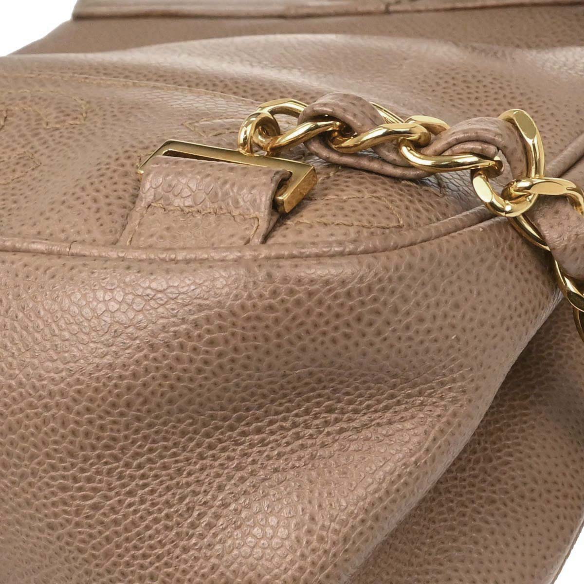 Chanel 1996-1997 Beige Caviar Skin Triple CC Backpack