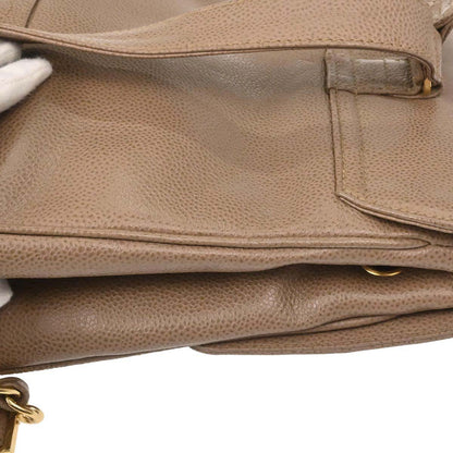 Chanel 1996-1997 Beige Caviar Skin Triple CC Backpack
