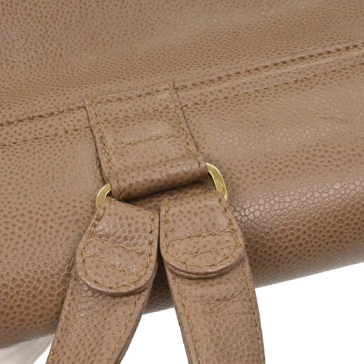 Chanel 1996-1997 Beige Caviar Skin Triple CC Backpack