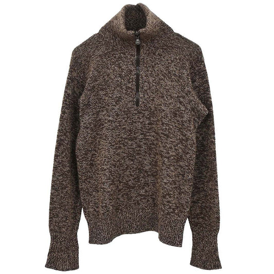 Chanel Brown Zip Knit Sweater Cashmere