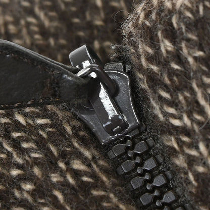 Chanel Brown Zip Knit Sweater Cashmere