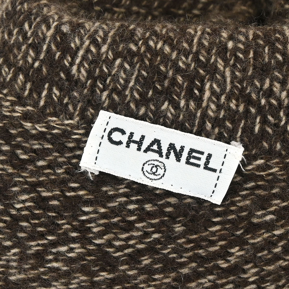 Chanel Brown Zip Knit Sweater Cashmere