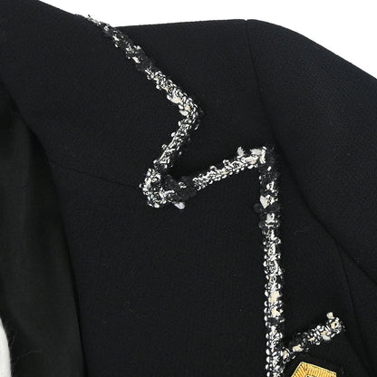 Chanel 2005 Black Emblem Single Breasted Jacket #36