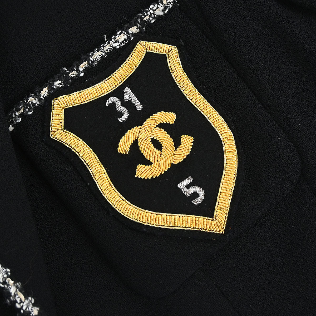 Chanel 2005 Black Emblem Single Breasted Jacket #36