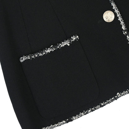 Chanel 2005 Black Emblem Single Breasted Jacket #36