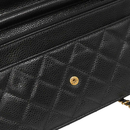 Chanel Black Caviar Classic WOC Wallet on Chain Bag