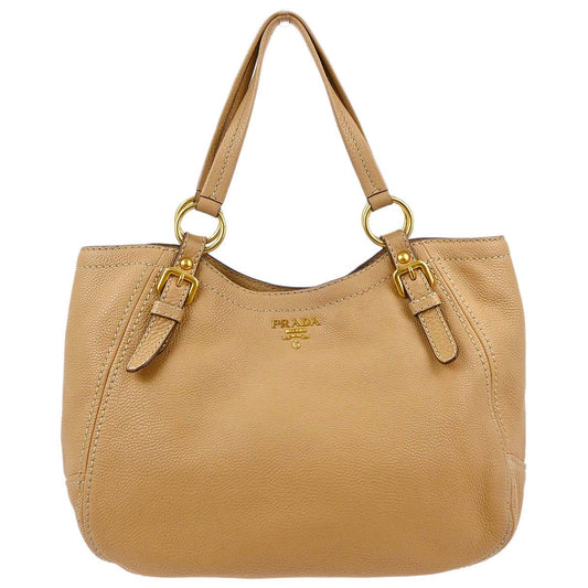 Prada * Beige Leather Tote Handbag