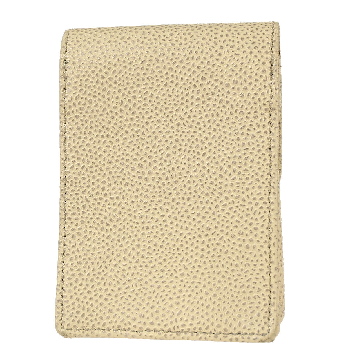 Chanel 2000-2002 Ivory Caviar Skin Cigarette Case Small Good