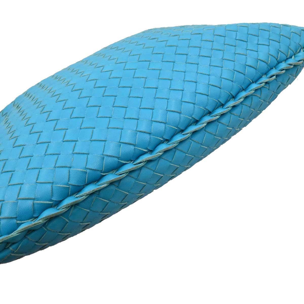 Bottega Veneta Blue Lambskin Intrecciato Hobo Handbag