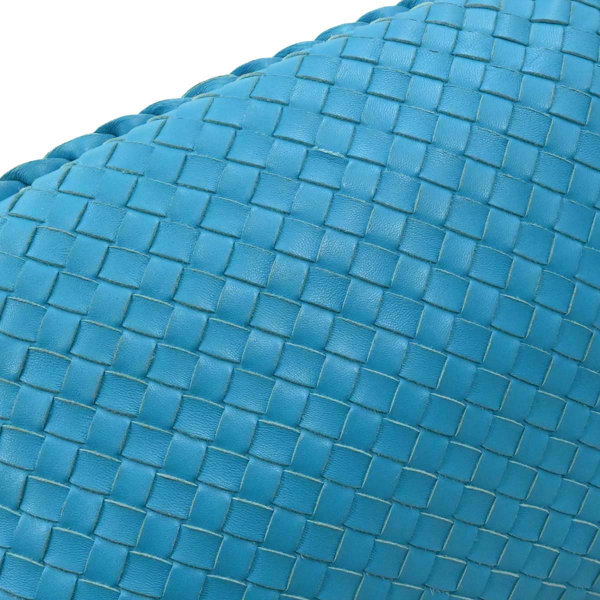 Bottega Veneta Blue Lambskin Intrecciato Hobo Handbag