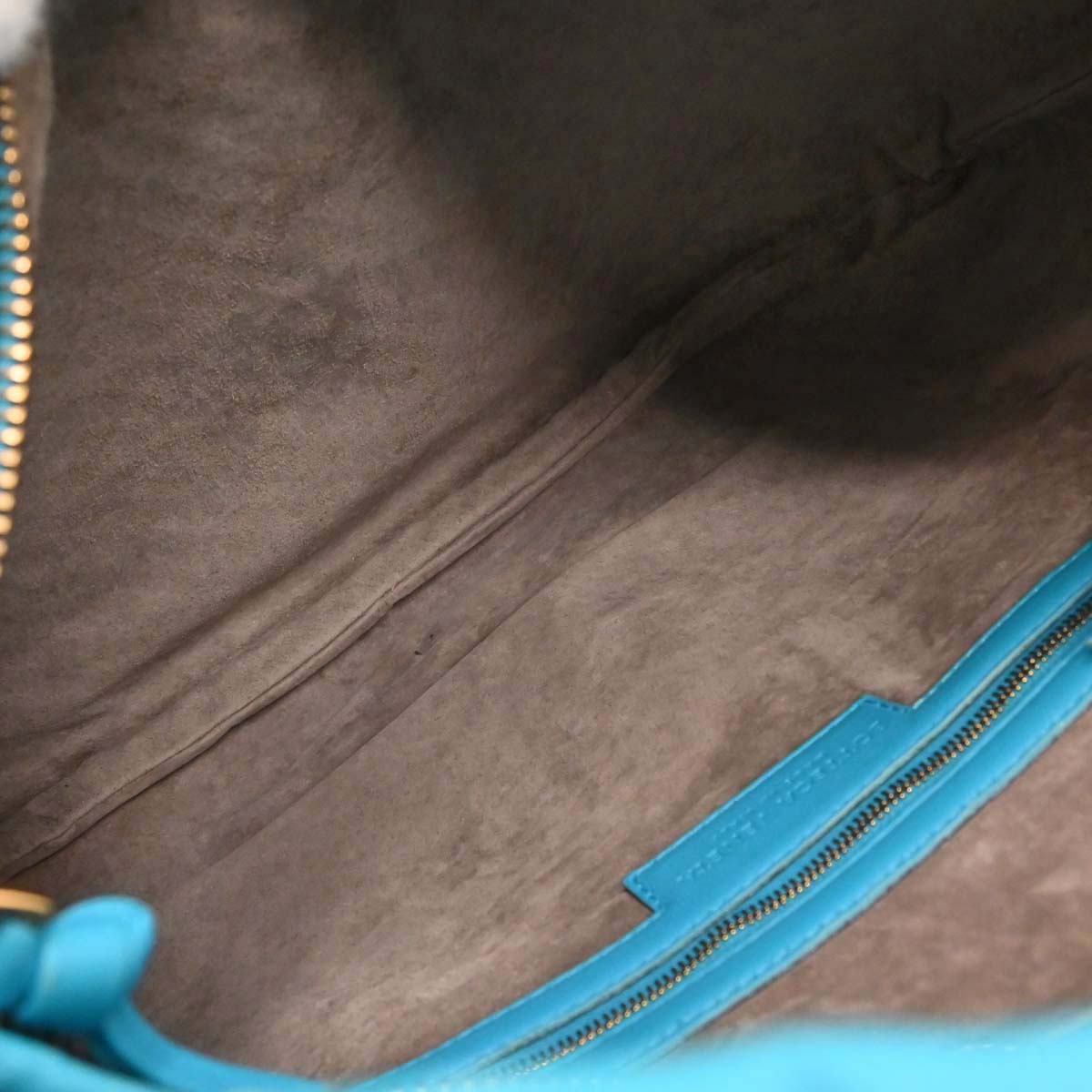 Bottega Veneta Blue Lambskin Intrecciato Hobo Handbag