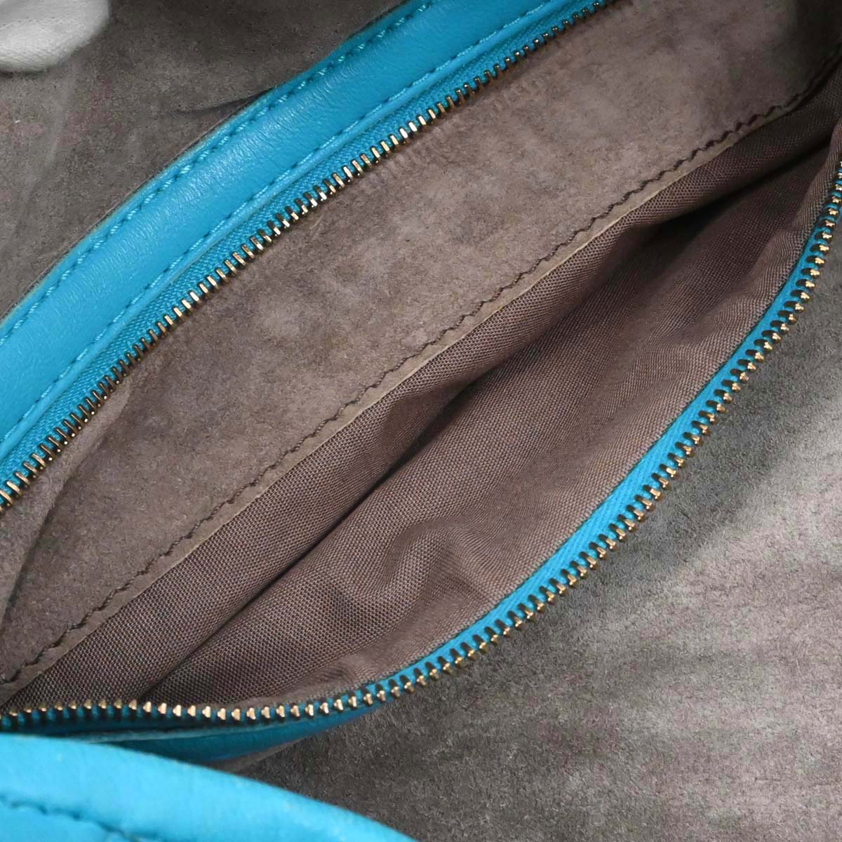 Bottega Veneta Blue Lambskin Intrecciato Hobo Handbag
