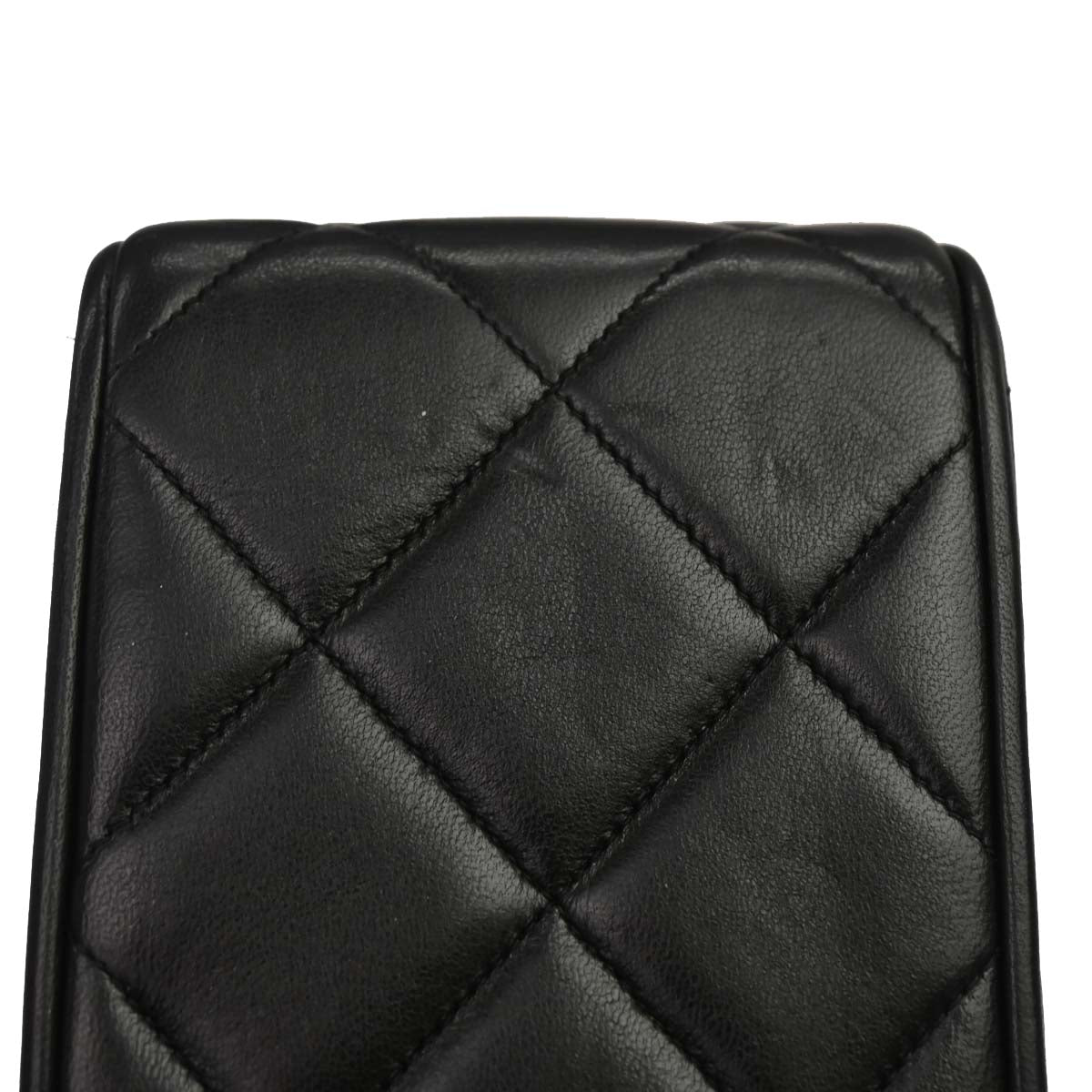 Chanel Black Lambskin Straight Flap Shoulder Bag