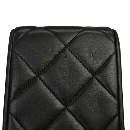 Chanel Black Lambskin Straight Flap Shoulder Bag
