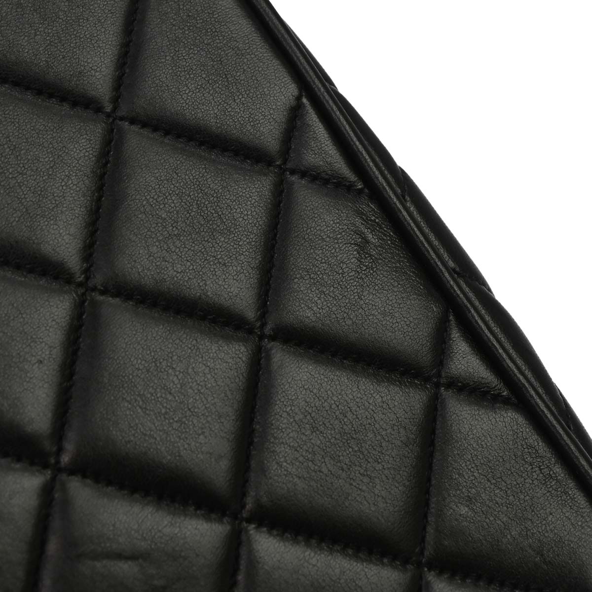 Chanel Black Lambskin Straight Flap Shoulder Bag