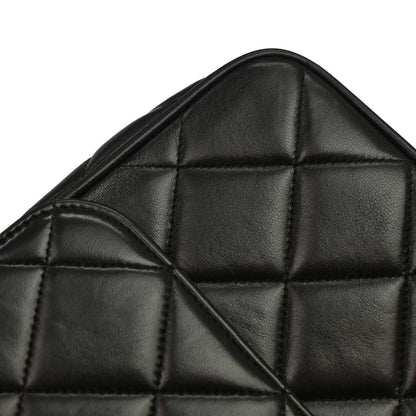 Chanel Black Lambskin Straight Flap Shoulder Bag