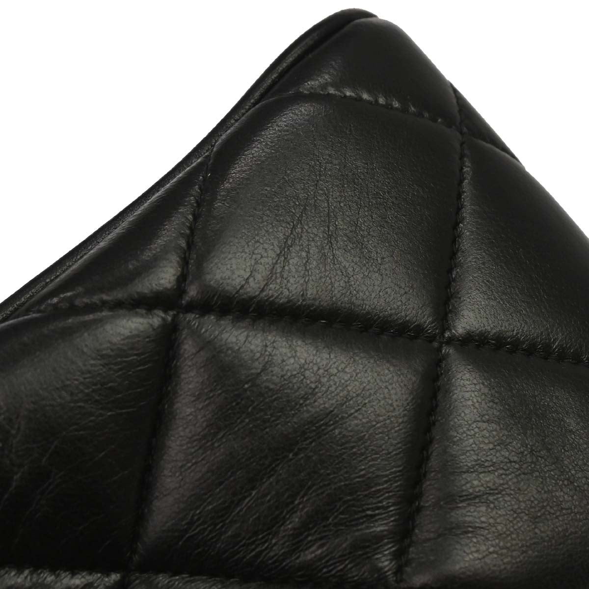 Chanel Black Lambskin Straight Flap Shoulder Bag