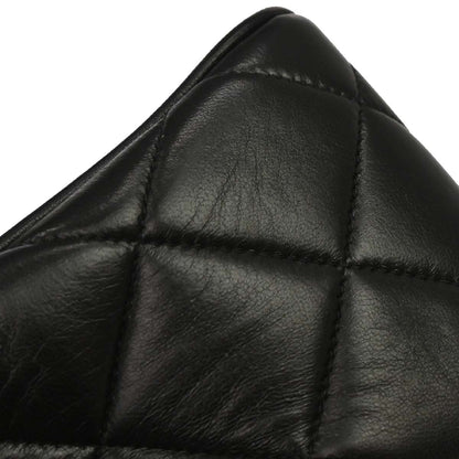 Chanel Black Lambskin Straight Flap Shoulder Bag