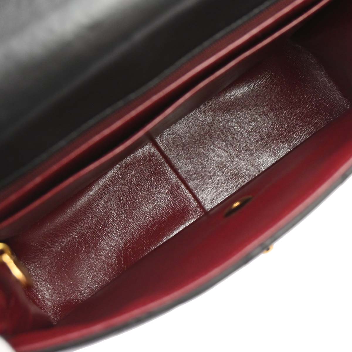 Chanel Black Lambskin Straight Flap Shoulder Bag