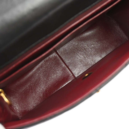 Chanel Black Lambskin Straight Flap Shoulder Bag