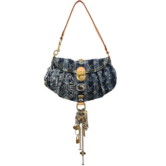 Louis Vuitton Blue Monogram Denim Mini Pleaty Raye Customize Handbag M95332